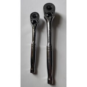 Lot of 2 Stanley Cr-V Quick Release Ratchets 1/2" 3/8" Drive 89-819/89-818